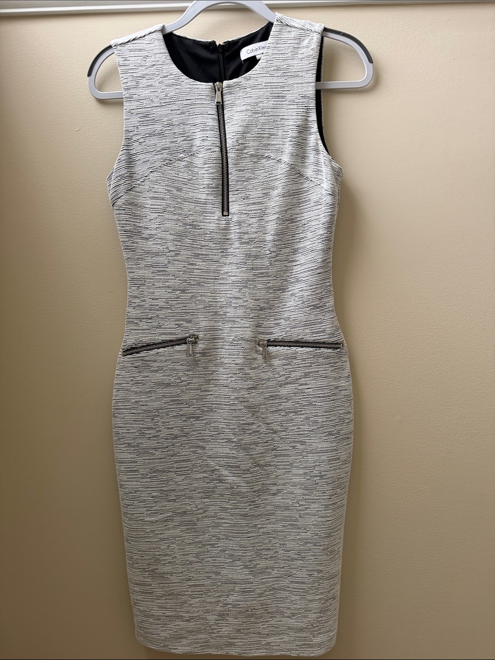 Calvin Klein Sleeveless Textured Sheath Dress